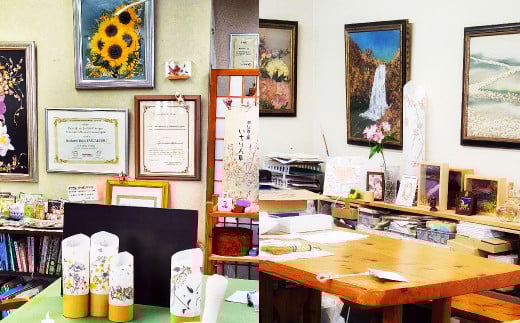 竹田市商店街で体験！【おし花工房いちりん草】のおし花で手づくり体験～花あかり（小）～（チケット1名様分）