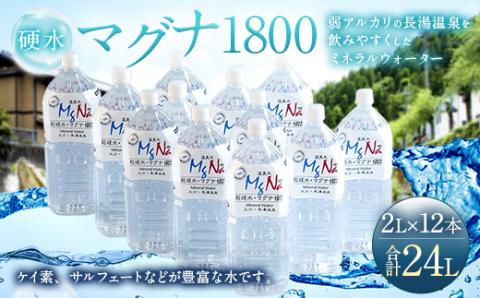 硬水ミネラルウォーター 「マグナ1800」 2L×12本 計24L