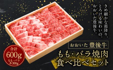 【おおいた豊後牛】モモ・バラ 各300g 計600g 焼肉食べ比べセット