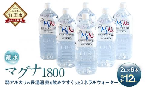硬水ミネラルウォーター 「マグナ1800」 2L×6本 計12L