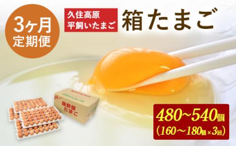 【定期便】久住高原 平飼いたまご 箱たまご 10kg×3ヶ月 160~180個入