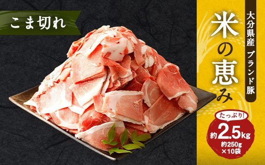 大分県産ブランド豚「米の恵み」こま切れ 約2.5kg 切り落とし モモ 肩 小分け