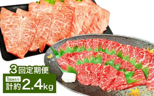 【3カ月定期便】 【赤身 VS ミスジ 食べ比べ！】 おおいた和牛 赤身焼肉 ・ ミスジ焼肉 約2.4kg×3回 計約7.2kg
