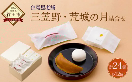 [竹田 但馬屋老舗] 三笠野・荒城の月 24個入 各12個 個包装 詰合せ 和菓子