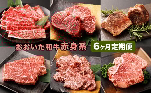 【6カ月定期便】毎月お届け！ おおいた和牛を贅沢に味わい尽くす半年間定期便/赤身系 計約2.18kg