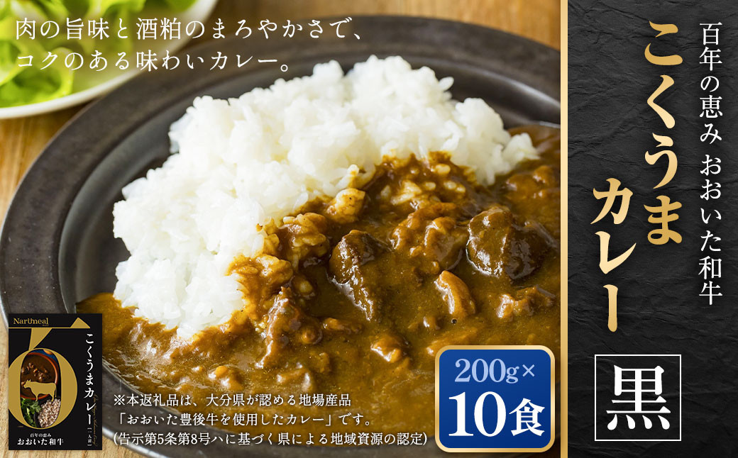 百年の恵み おおいた和牛こくうまカレー(黒) 10個セット