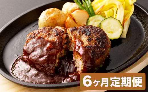 【6ヶ月定期便】【黒毛和牛】おおいた和牛ハンバーグ 計約1.02kg（約170g×6個）×6回 計約6.12kg