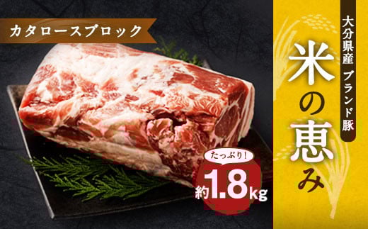 大分県産ブランド豚 奥豊後豚（米の恵み）カタロースブロック 1.8kg(1.8kg×1)