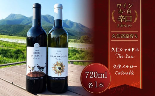 久住ワイナリーの久住高原育ち赤白辛口 2本セット 720ml×2本 ワイン お酒 辛口 赤ワイン 白ワイン アルコール: 竹田市ANAのふるさと納税