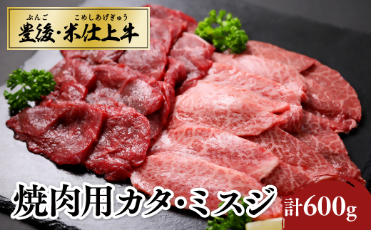 カタ ミスジ 焼肉用 (計600g) 焼き肉 セット 豊後・米仕上牛 豊後高田市産 ブランド牛 バーベキュー アウトドア 牛肉 肉