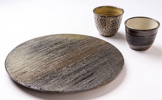 櫛目平皿&お猪口セット