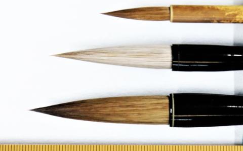 筆工房楽々堂の書道筆　特大・大小3本セットA＜054-018_5＞
