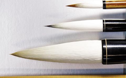 筆工房楽々堂の書道筆　特大・大小3本セットB＜054-032_5＞