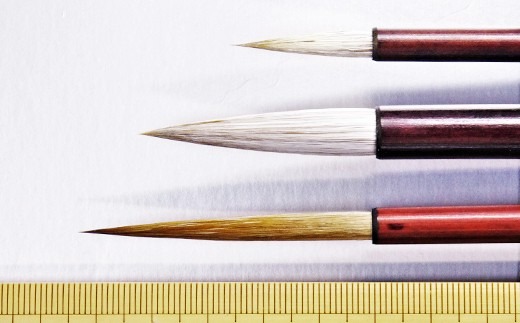 筆工房楽々堂の絵手紙筆　希少3本セット＜054-019_5＞