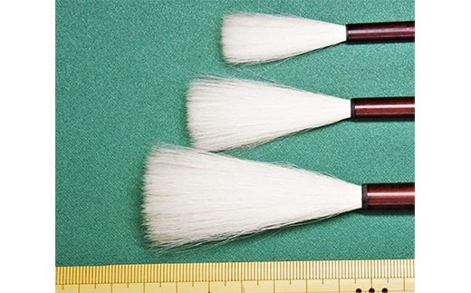 筆工房楽々堂の書道筆　上品羊毛筆3本セット＜054-034_5＞