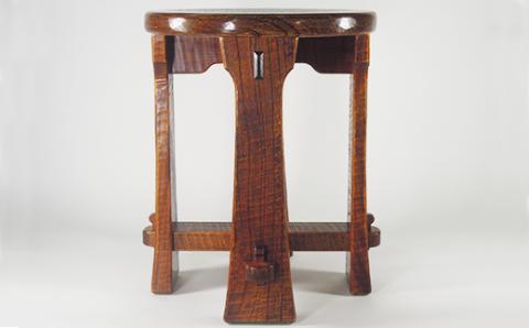 木工房矢吹のケヤキの丸スツール＜085-032_5＞