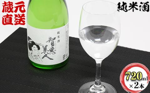 [日付指定可能]智恵美人純米酒 720ml×2本セット[中野酒造][110-011_6]