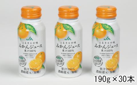 ふるさとの味みかんジュース　果汁100%　190g×30本 ＜131-019_5＞