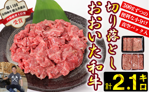 おおいた和牛切り落とし2.1kg（300g×7p） ※真空パック 【匠牧場】 牛肉 切り落とし すき焼き 牛 小分け 和牛 おすすめ 国産 おおいた和牛 バーベキュー 生産者応援の品 ＜102-003_5＞