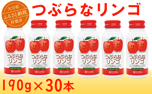 つぶらなリンゴ 30本 190g ／ つぶらな つぶらなリンゴ ジュース 清涼飲料水 人気 子供 おすすめ 果汁飲料 ご当地ジュース りんご りんごジュース 飲料 30本 詰めあわせ ギフト プレゼント セット 贈答 家庭用 JAフーズおおいた ＜131-105＞
