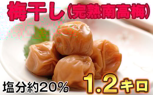 ひらそ農園の完熟南高梅の梅干し　1.2kg（塩分約20%） 梅干し 国産 南高梅 1キロ 冷蔵便 クール便 ＜004-004＞