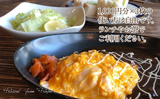 PEOPLESTATION ピープルステーション ギフト券(3,000円分・1,000円×3枚)カフェ ランチ 買い物 チケット ギフト券【104301200】【山添産業】