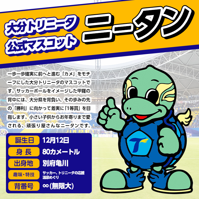 大分トリニータ 公式マスコットぬいぐるみ 圧倒的ニータン (1個) Jリーグ サッカー trinita にーたん グッズ【116300700】【大分フットボールクラブ】