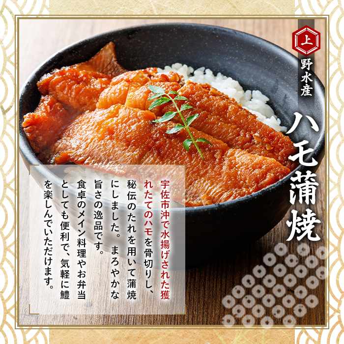 ハモ蒲焼 (計360g) 鱧 はも 冷凍 惣菜 蒲焼 かば焼き 温めるだけ おかず 勝負めし【101901700】【上野水産】