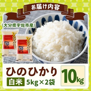 ＜令和7年産・新米＞ひのひかり 白米 (計10kg・5kg×2P) お米 ごはん ご飯【107101102】【あいはな農園】