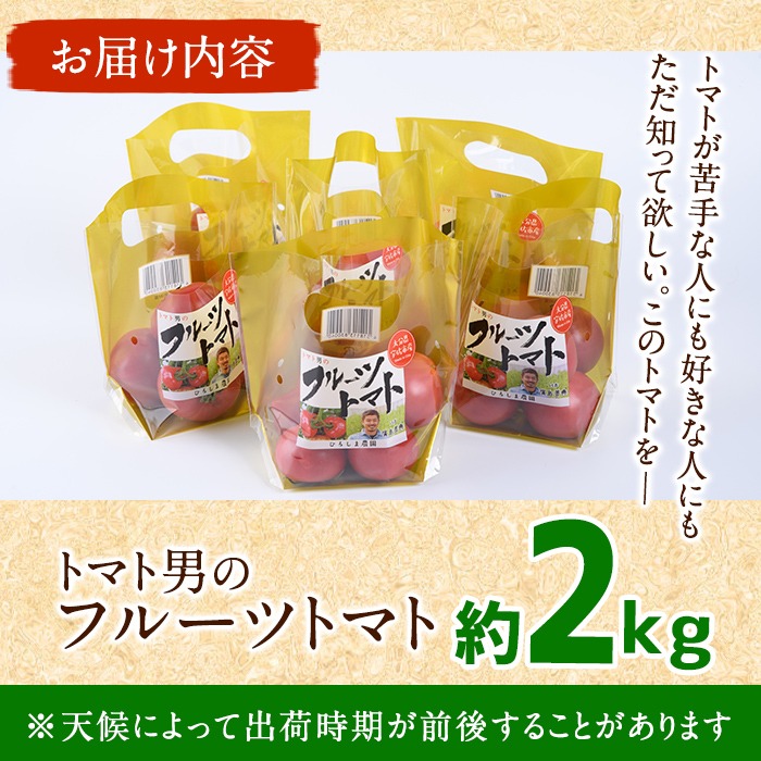 ＜先行予約受付開始！2026年3月下旬から順次発送予定＞フルーツトマト(2kg)トマト 野菜 期間限定 数量限定【110000201】【ひろしま農園】