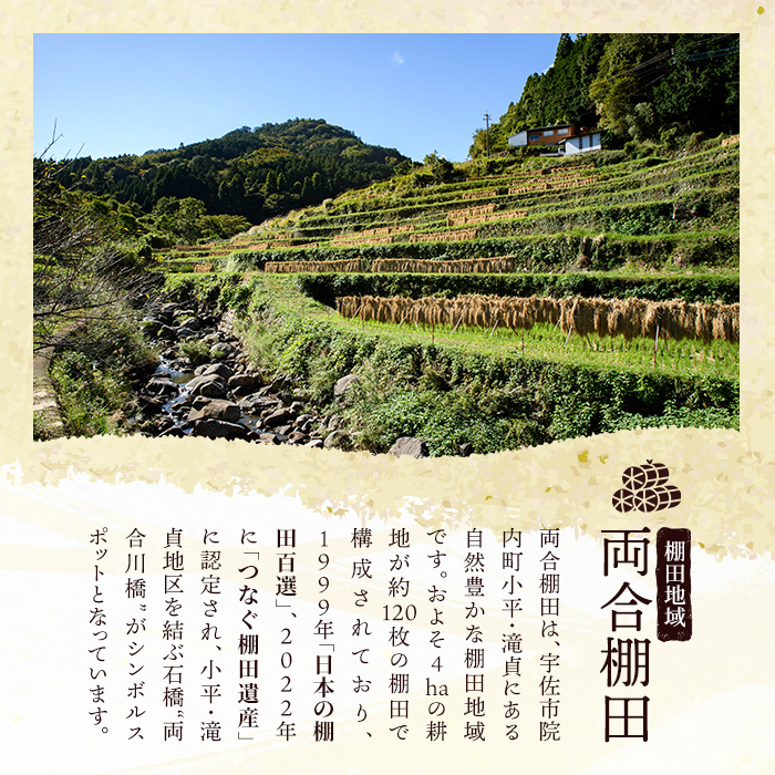 日本の棚田百選「両合棚田」掛け干し米(計6kg・2kg×3袋)真空パック詰め お米【113900101】【両合棚田再生協議会】