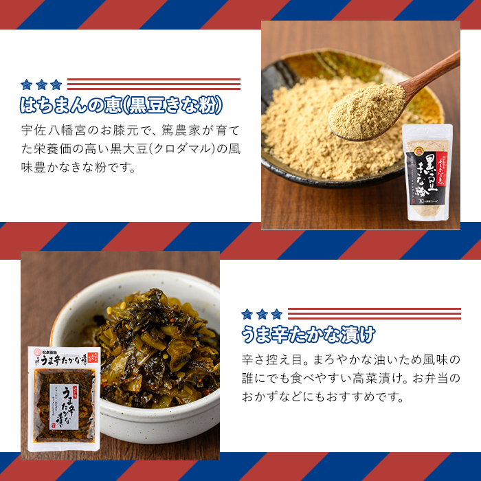 ＜期間限定＞故郷のお祝いセット THE USA Box/DX(10品)詰め合わせ 手ごね味噌 黒煮豆 はちまんの恵 黒豆きな粉 高菜漬け 鶏めし ねぎねぎ団味噌 やせうま とりちん 宇佐勝ちえび ゆずぽん酢 宇佐ブランド認証品【114000800】【一般社団法人　地域商社USA】