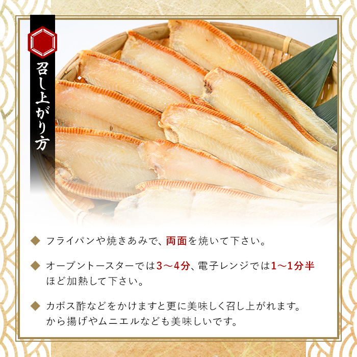 大分県産 舌ビラメ一夜干し(計約500g・3~5枚入×3袋) 魚介 ヒラメ 冷凍 一夜干し 甘塩 干物 勝負めし 【101900300】【上野水産】