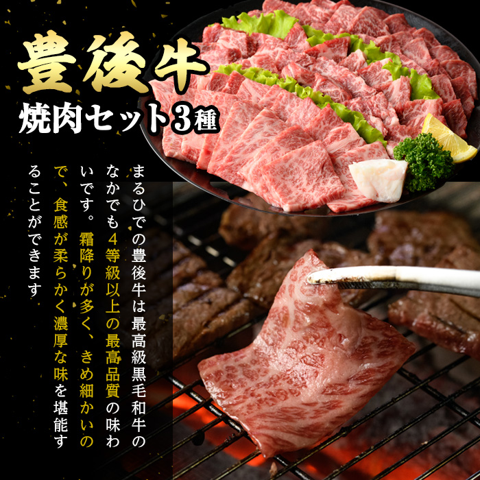 豊後牛焼肉セット(合計約1.2kg+200ml)牛肉 お肉 豊後牛 肩ロース バラ 焼肉のたれ たれ付き 焼き肉 バーベキュー セット【106402200】【まるひで】