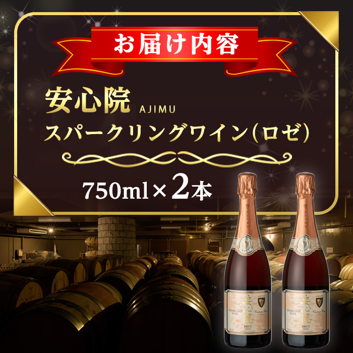安心院スパークリングワイン ロゼ(計1.5L・750ml×2本)酒 お酒 ワイン スパークリングワイン ロゼ ぶどう 葡萄【107303400】【時枝酒店】