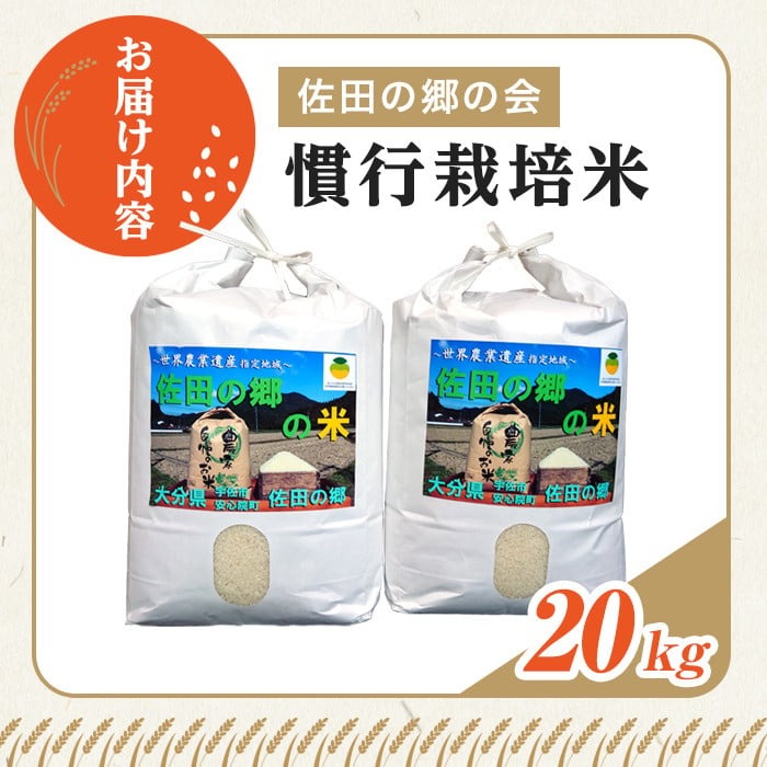 ＜新米・令和7年産＞佐田の郷の米 慣行栽培米(20kg)お米 白米 ごはん ヒノヒカリ ひのひかり ブランド米 常温 常温保存【111700304】【雅設置プロジェクト　佐田の郷の会】