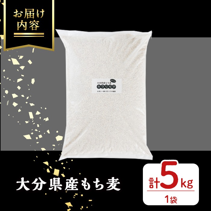大分県産もち麦 キラリモチ(計5kg)ダイエット 健康 業務用【112400603】【天峯ファーム】