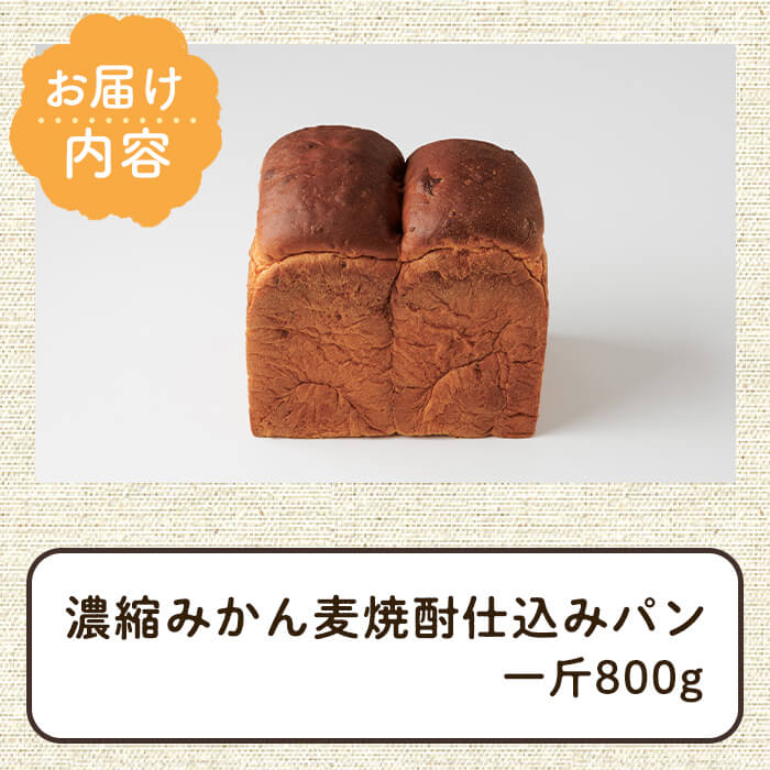 濃縮みかん麦焼酎仕込みパン(一斤・800g) パン 朝ごはん 朝食 おやつ みかんパン みかん【118000400】【オーマイパン】