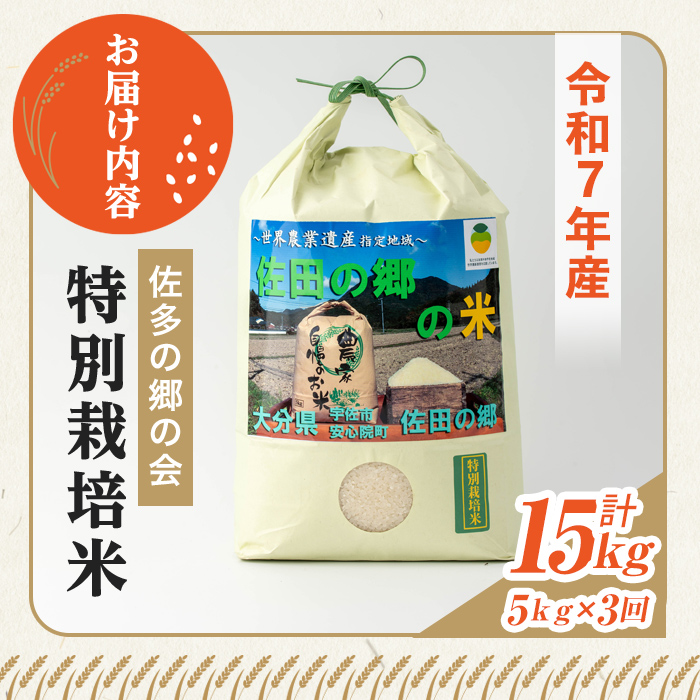 ＜定期便・総３回＞＜令和7年産＞佐田の郷の米 特別栽培米(計15kg)お米 白米 ごはん ヒノヒカリ ひのひかり ブランド米 常温 常温保存【211700700】【雅設置プロジェクト　佐田の郷の会】