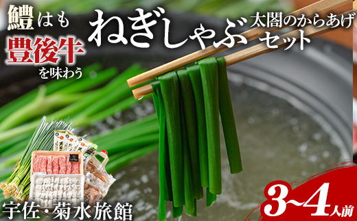 ねぎしゃぶ＋太閤からあげ(7品)ねぎしゃぶ しゃぶしゃぶ おおいた和牛 鱧 はも 鍋 お鍋 唐揚げ からあげ セット【101500501】【菊水旅館】