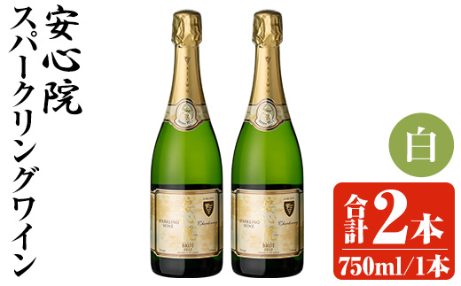 安心院スパークリングワイン 白(計1.5L・750ml×2本)酒 お酒 ワイン 白ワイン スパークリングワイン ぶどう 葡萄【107302602】【時枝酒店】