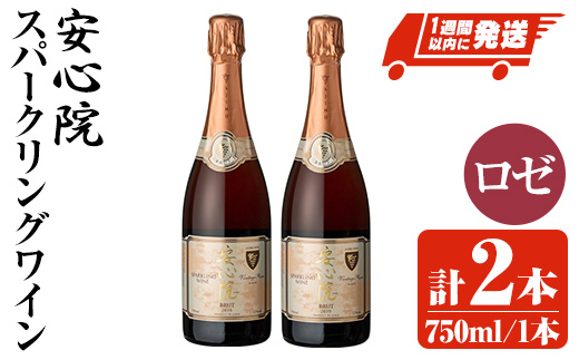 安心院スパークリングワイン ロゼ(計1.5L・750ml×2本)酒 お酒 ワイン スパークリングワイン ロゼ ぶどう 葡萄【107303400】【時枝酒店】