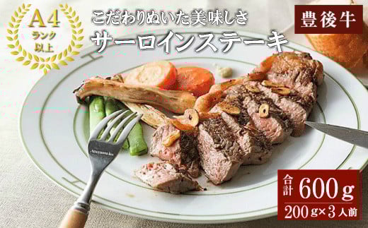 おおいた豊後牛A4サーロインステーキ(計600g・200g×3枚)牛肉 お肉 和牛 豊後牛 サーロインステーキ パック【109501501】【「大分県物産館」グッドステイみずほ運営】