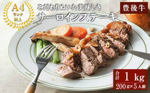 おおいた豊後牛A4サーロインステーキ(計1kg・200g×5枚)牛肉 お肉 和牛 豊後牛 サーロインステーキ パック【109501701】【「大分県物産館」グッドステイみずほ運営】