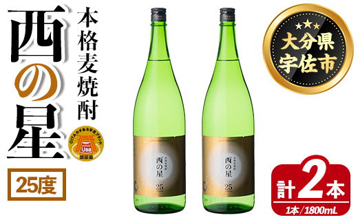 西の星 ビン 25度(1800ml×2本)【114001400】【一般社団法人　地域商社USA】