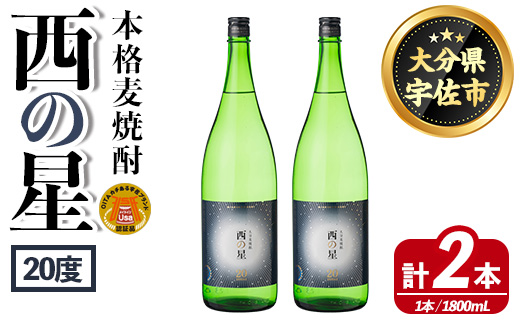西の星 ビン 20度(1800ml×2本)【114001700】【一般社団法人　地域商社USA】
