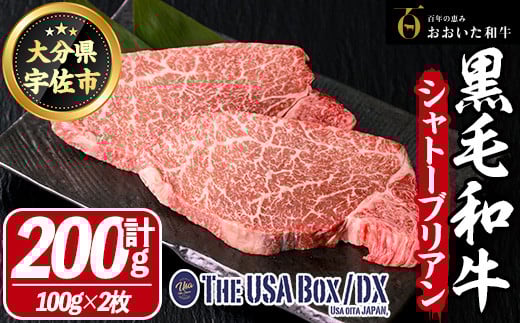 おおいた和牛 シャトーブリアン THE USA Box/DX(計200g・100g×2枚) 牛肉 黒毛和牛 A4 お肉 ステーキ【114003701】【一般社団法人　地域商社USA】