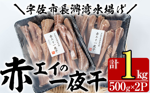 長洲赤エイの一夜干(計1kg・500g×2)おつまみ 干物 乾物【114300100】【豊永長六商店】