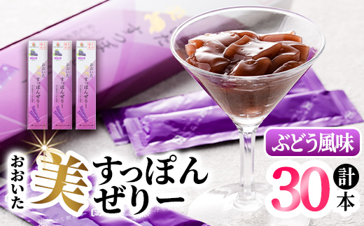 おおいた 美・すっぽんぜりー ぶどう風味(計30本・10本×3箱)小分け 葡萄 ゼリー スッポン 常温 保存【115300500】【アンフィニプロジェクト】