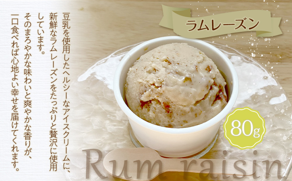 豆乳ラムレーズンアイス 約80g×6個入り【ゆふいんwakoya】